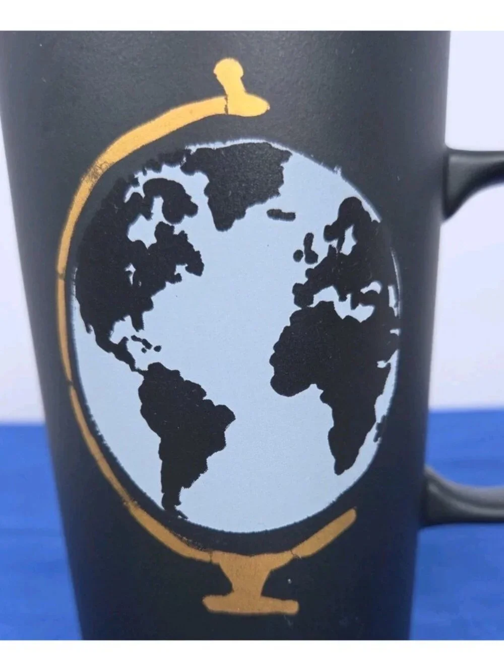 Starbucks 2015 Globe Coffee Mug 16 oz Matte Black